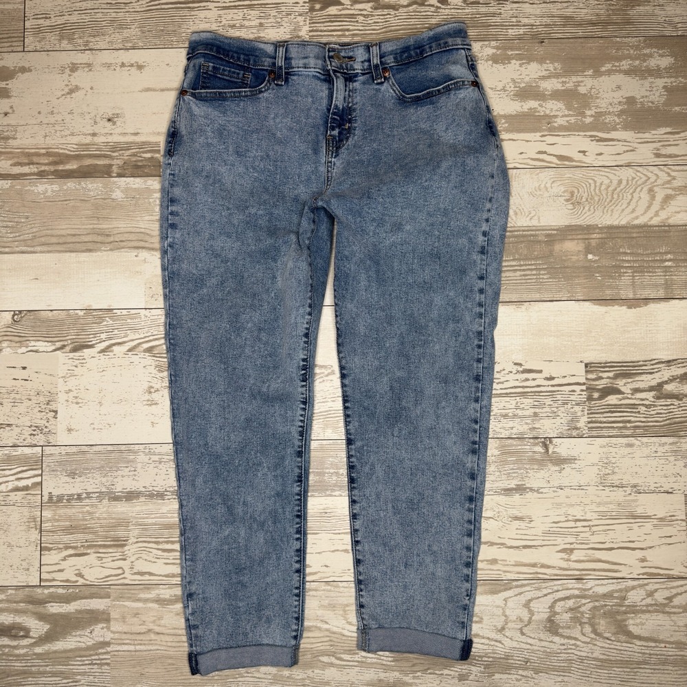 Denizen From Levi's Boyfriend Jeans Women's 4 Blue Denim Acid Wash Mid Rise